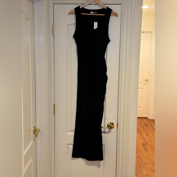 NWT Michael Stars Marine Maxi Ultra Rib‎ Knit Dress in Black. Size LP - Picture 5 of 10